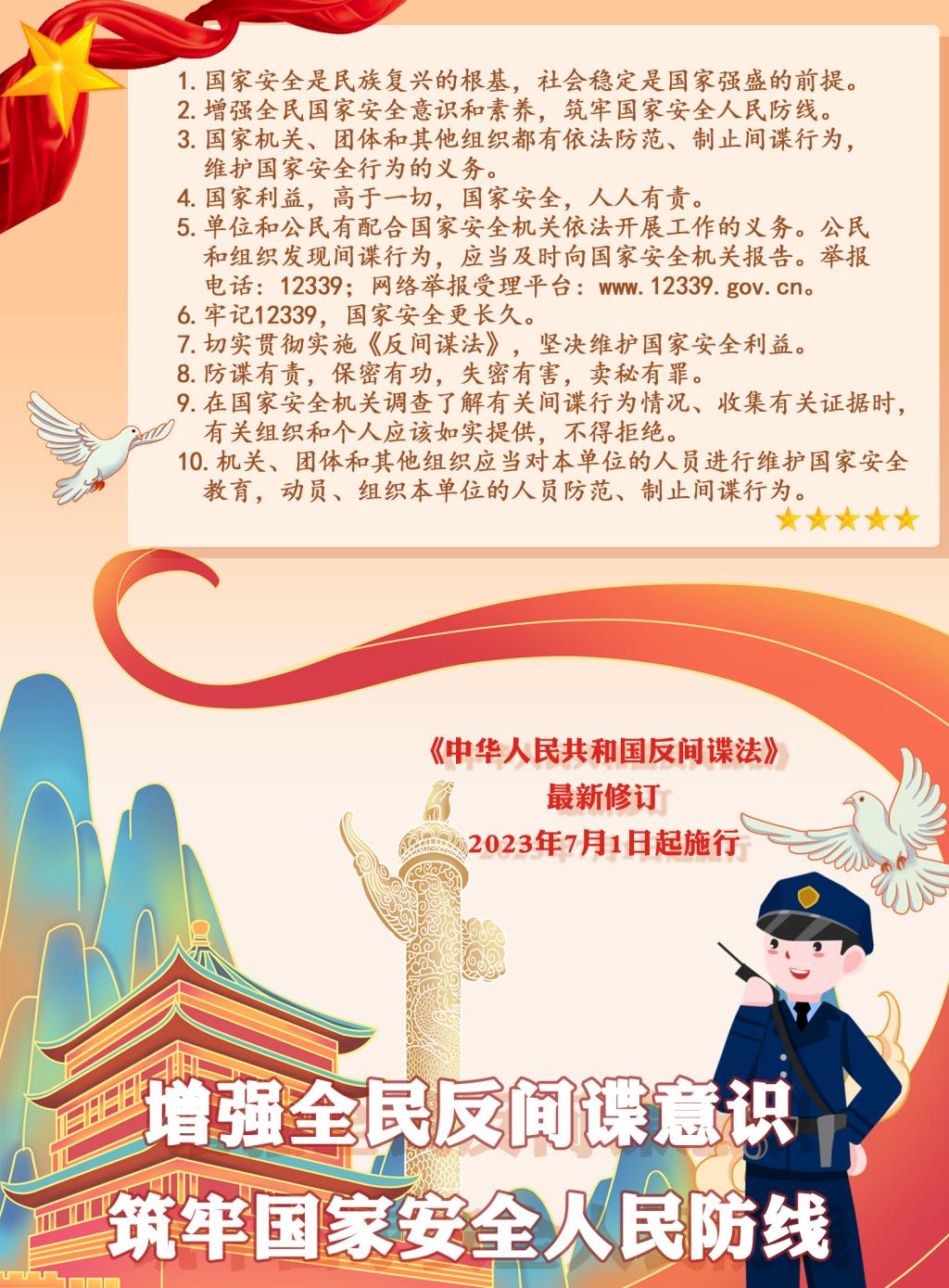 档案与校史馆中华人民共和国反间谍法宣传海报